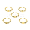 Clear Cubic Zirconia Initial Letter Open Cuff Ring RJEW-H120-09G-R-4