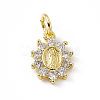 Brass Micro Pave Cubic Zirconia Charms ZIRC-F132-36G-1