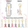 Nbeads Alloy Enamel Awareness Ribbon Pendant Decorations AJEW-NB0003-74-2