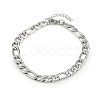 304 Stainless Steel Figaro Chain Bracelets for Women BJEW-G757-15P-4
