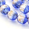 Handmade Two Tone Gold Sand Lampwork Round Beads Strands LAMP-O007-01-3