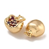 Brass Micro Pave Clear Cubic Zirconia Charms KK-U037-12G-02-2