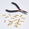 SUPERFINDINGS 250Pcs Brass Folding Crimp Ends KK-FH0005-94-4