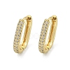 Oval Brass Micro Pave Clear Cubic Zirconia Hoop Earrings EJEW-D311-141G-4