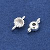 Brass Cubic Zirconia Flat Round Connector Charms KK-H204-02S-04-2