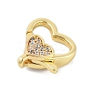 Brass Micro Pave Clear Cubic Zirconia Lobster Claw Clasps KK-P299-06G-2