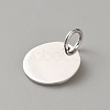 Flat Round 925 Sterling Silver Charms STER-WH0005-43A-P-2