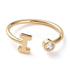 Brass Micro Pave Clear Cubic Zirconia Cuff Rings RJEW-Z005-I-G-1