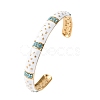 304 Stainless Steel Enamel Cuff Bangles for Women BJEW-H637-02B-G-4