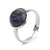 Half Round Natural Sodalite Finger Rings RJEW-M062-01P-29-1