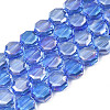 Electroplate Transparent Glass Beads Strands EGLA-N002-27-C03-1
