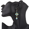 Lantern 304 Stainless Steel Synthetic Imperial Jasper Dangle Earrings EJEW-MZ00609-01-3