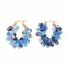 Glass Beaded Braided Hoop Earrings EJEW-JE04896-3