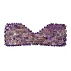Natural Amethyst Woven Eye Mask AJEW-P074-11F-5