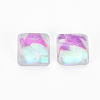 Translucent Electroplated Glass Cabochons EGLA-T026-003-2