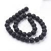 Synthetic Black Stone Beads Strands G508-2-2