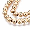 Electroplate Non-magnetic Synthetic Hematite Bead Strands G-Q466-6mm-04-6