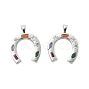 2Pcs Brass Micro Pave Cubic Zirconia Pendants KK-FS0002-14P-1