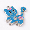 Mixed Shape Platinum Plated Alloy Enamel Pendants AP016-2
