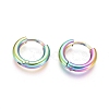 Ion Plating(IP) 304 Stainless Steel Huggie Hoop Earrings EJEW-F111B-13mm-Y-1