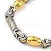 201 Stainless Steel Column Links Chain Necklace NJEW-F22-39I-GP-3