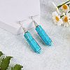 Synthetic Turquoise Bullet Dangle Stud Earrings EJEW-PH01406-02-2