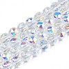 Electroplate Transparent Glass Beads Strands EGLA-N002-18B-B01-1