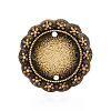Adjustable Flower Alloy & Iron Bezel Cup Ring Base with Rotatable Tray MAK-T012-06B-2