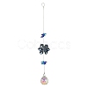 Glass Flower Hanging Suncatchers HJEW-P018-E03-3