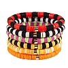 Handmade Polymer Clay Heishi Beads Stretch Bracelets Sets BJEW-JB05902-10-2