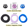 6Pcs 3 Colors Oval 2-Hole Plastic POM Cord Locks FIND-OC0003-23A-2