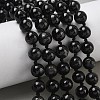 Natural Black Silver Line Jasper Beads Strands G-L650-K01-01-1