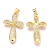 Brass Micro Pave Clear Cubic Zirconia Pendants ZIRC-O038-09G-2