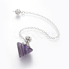 Natural Amethyst Cone Dowsing Pendulums G-G771-D05-2