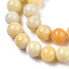 Ombre Effect Dyed Crackle Glass Round Beads Strands GLAA-T031-01F-2