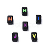 Opaque Black Acrylic Connector Charms MACR-N012-20-2