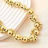 Brass Round Beaded Necklaces NJEW-D314-06G-2
