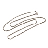 1.8mm Rack Plating Brass Box Chain Necklaces for Women Men MAK-L044-60P-1