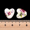 Floral Printed Porcelain Beads PORC-Q152-11-4