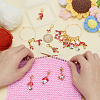 16Pcs 8 Styles Mushroom Alloy Enamel Pendant Locking Stitch Markers HJEW-HY00115-3