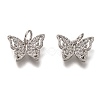 Brass Micro Pave Clear Cubic Zirconia Charms ZIRC-B002-47P-1