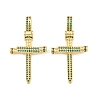 Brass Micro Pave Green Cubic Zirconia Pendants CU-CBA7E9C-12A-G-1