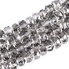 Electroplate Transparent Glass Beads Strands X-EGLA-N022-04A-D02-1