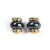 Resin Beads with Brass Rhinestone Rondelle KK-H490-05G-09-1
