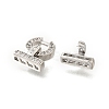 Rack Plating Brass Micro Pave Clear Cubic Zirconia Fold Over Clasps KK-V008-23P-2