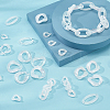 100Pcs 5 Style Transparent Acrylic Linking Rings PACR-PH0001-03-6