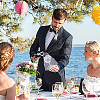 Organza & Cloth Bride and Groom Full Dress Wine Bottle Cover AJEW-DR0001-67-6