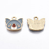 Light Gold Plated Alloy Enamel Charms X-ENAM-T009-79A-RS-2