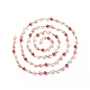 Handmade Glass Pearl Round Beaded Chains AJEW-SZ0002-40F-1