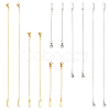 12Pcs 6 Style Brass & 304 Stainless Steel Cable Chains Extender FIND-DC0001-89-1